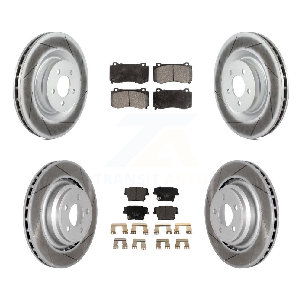Front Rear Coat Brake Rotors Ceramic Pad Kit For 15 Dodge Charger R T Scat Pack with 6.4L KGT-100770