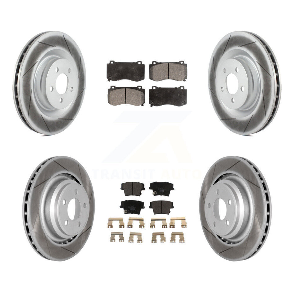 Front Rear Coat Brake Rotors Ceramic Pad Kit For 15 Dodge Charger R T Scat Pack with 6.4L KGT-100770