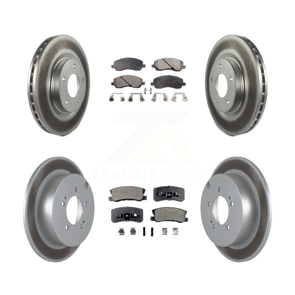 Front Rear Coated Disc Brake Rotors And Ceramic Pads Kit For Mitsubishi Outlander KGT-100778