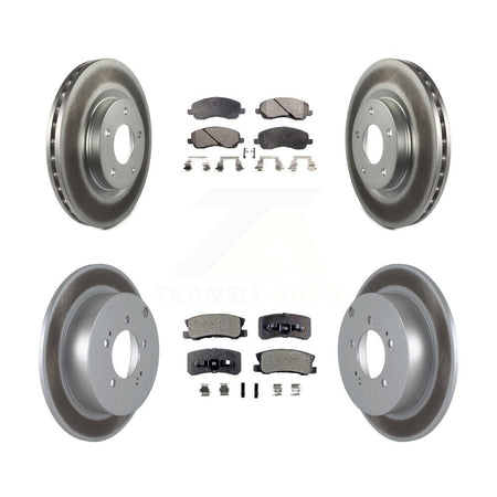 Front Rear Coated Disc Brake Rotors And Ceramic Pads Kit For Mitsubishi Outlander KGT-100778