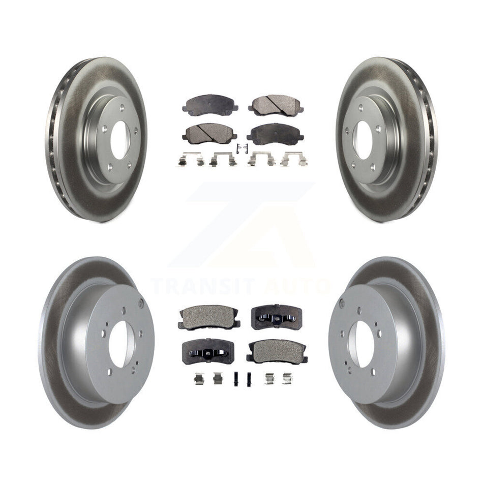 Front Rear Coated Disc Brake Rotors And Ceramic Pads Kit For Mitsubishi Outlander KGT-100778