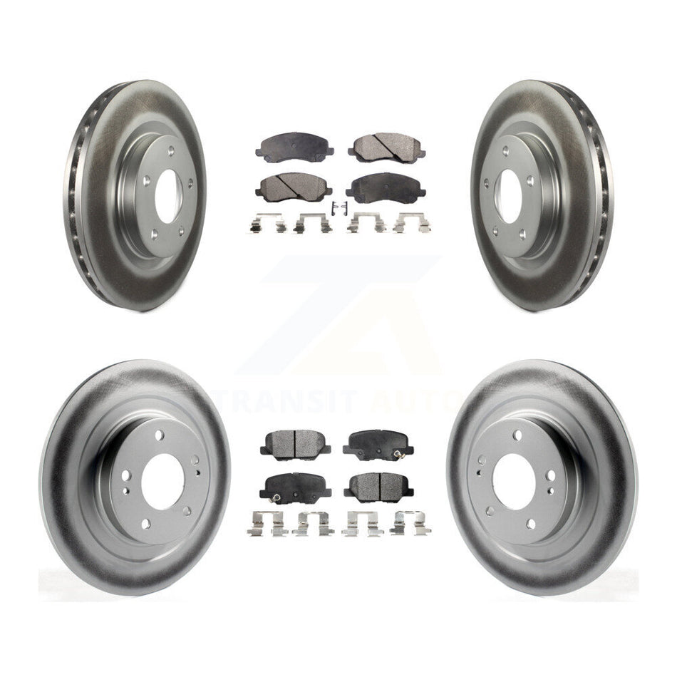 Front Rear Coated Disc Brake Rotor And Ceramic Pad Kit For Mitsubishi RVR Outlander Sport KGT-100779