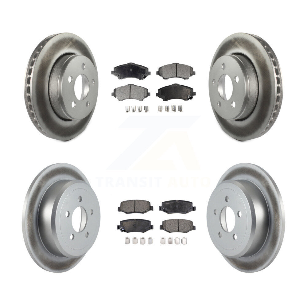 Front Rear Coated Disc Brake Rotors And Ceramic Pads Kit For Jeep Liberty Dodge Nitro KGT-100781