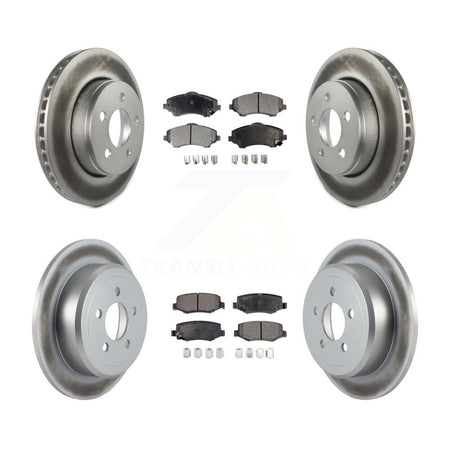 Front Rear Coated Disc Brake Rotors And Ceramic Pads Kit For Jeep Liberty Dodge Nitro KGT-100781