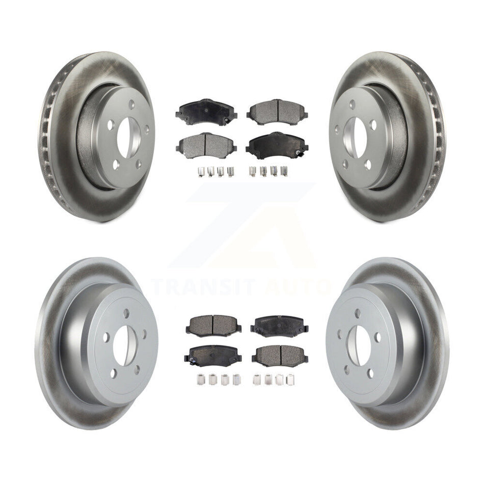 Front Rear Coated Disc Brake Rotors And Ceramic Pads Kit For Jeep Liberty Dodge Nitro KGT-100781