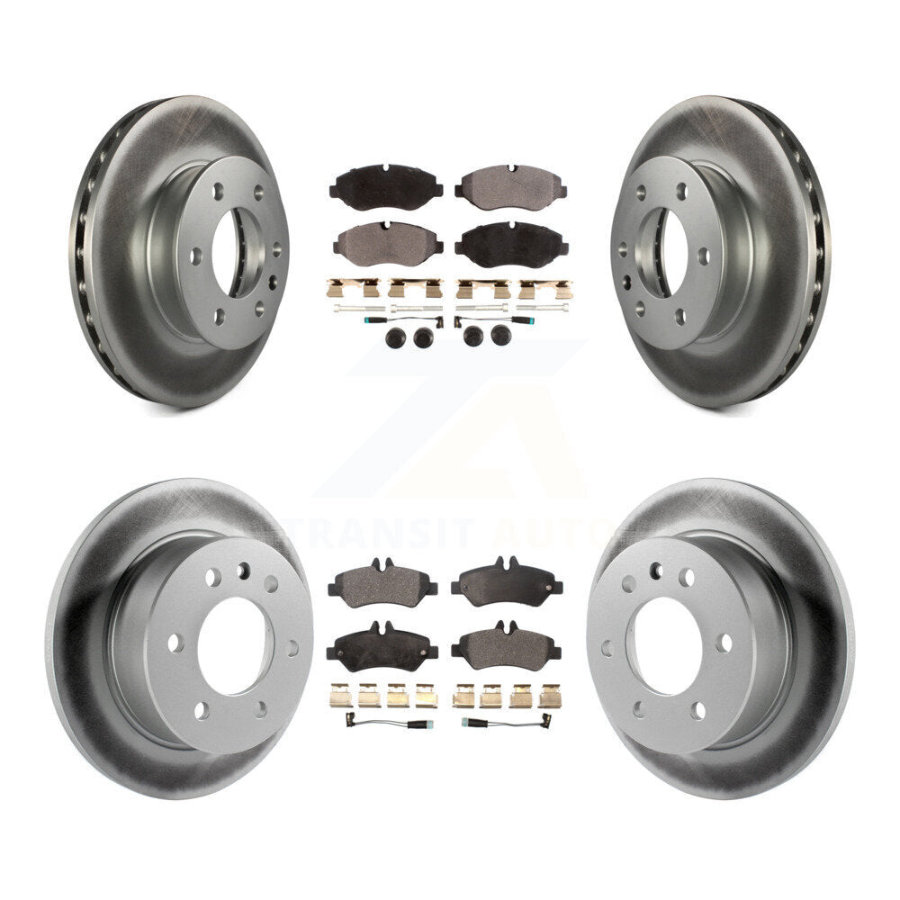 Front Rear Coated Disc Brake Rotors Ceramic Pad Kit For Sprinter 2500 Mercedes-Benz Dodge KGT-100782