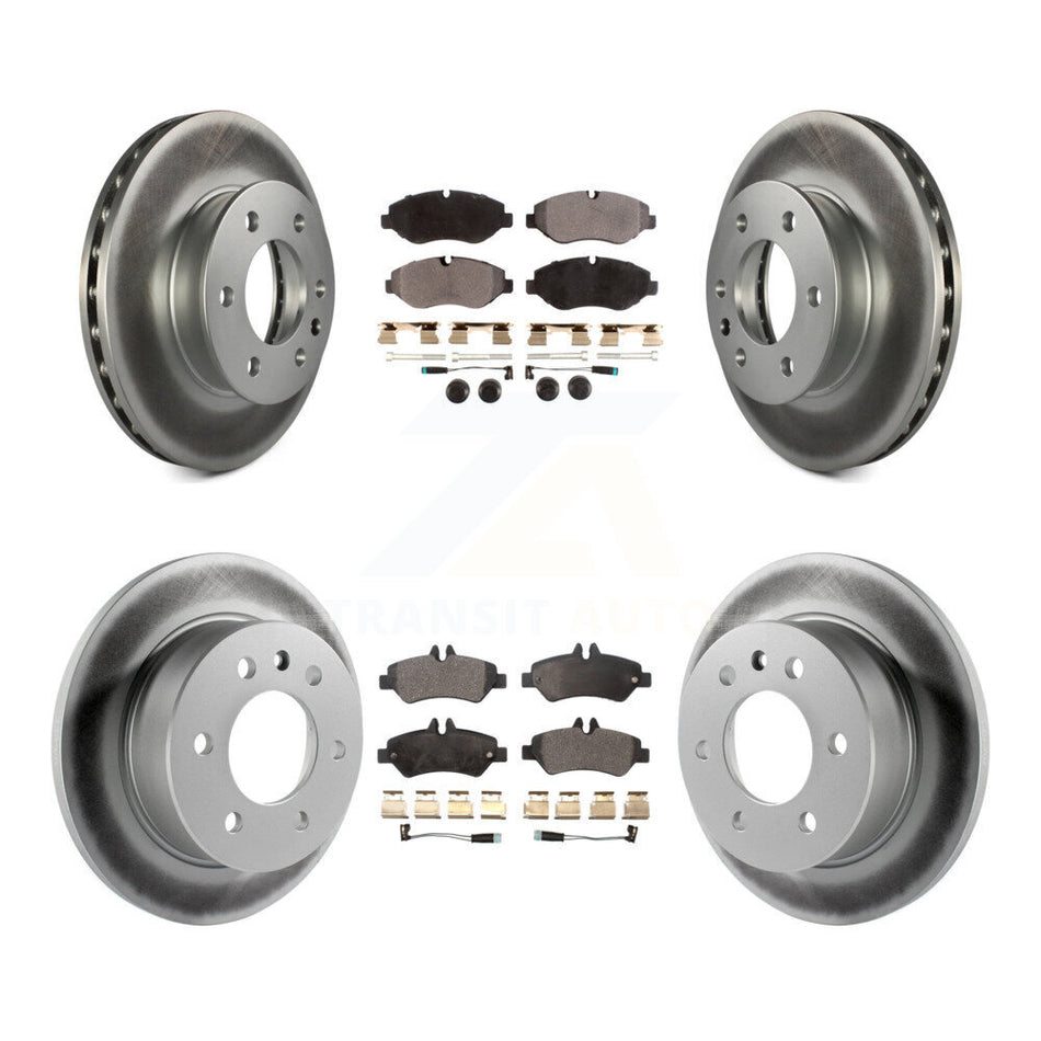 Front Rear Coated Disc Brake Rotors Ceramic Pad Kit For Sprinter 2500 Mercedes-Benz Dodge KGT-100782
