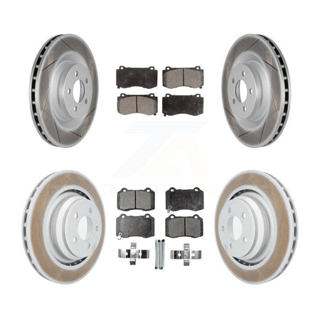 Front Rear Coated Brake Rotor & Ceramic Pad Kit For Dodge Charger Chrysler 300 Challenger KGT-100784