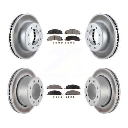 Front Rear Coated Disc Brake Rotors And Ceramic Pads Kit For Ram 3500 2500 1500 Dodge KGT-100790