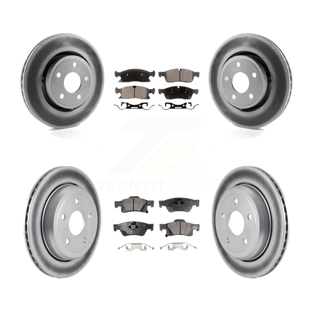 Front Rear Coated Disc Brake Rotors And Ceramic Pads Kit For Jeep Grand Cherokee WK KGT-100793
