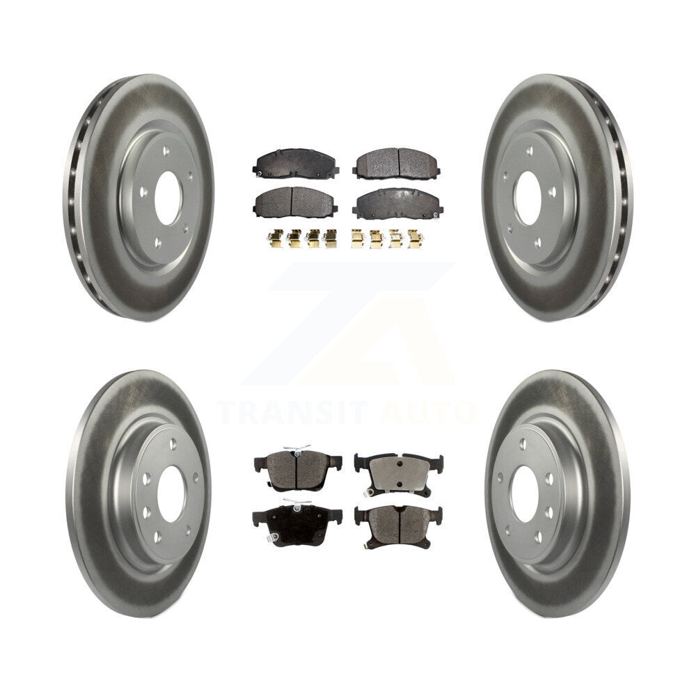 Front Rear Coated Brake Rotor Ceramic Pad Kit For Chrysler Pacifica Grand Caravan Voyager KGT-100796