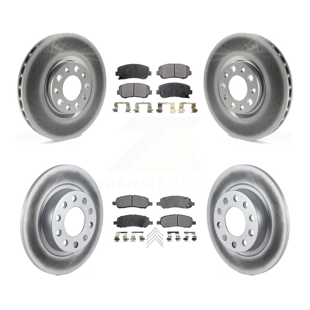 Front Rear Coated Disc Brake Rotors And Ceramic Pads Kit For 2013-2016 Dodge Dart KGT-100797