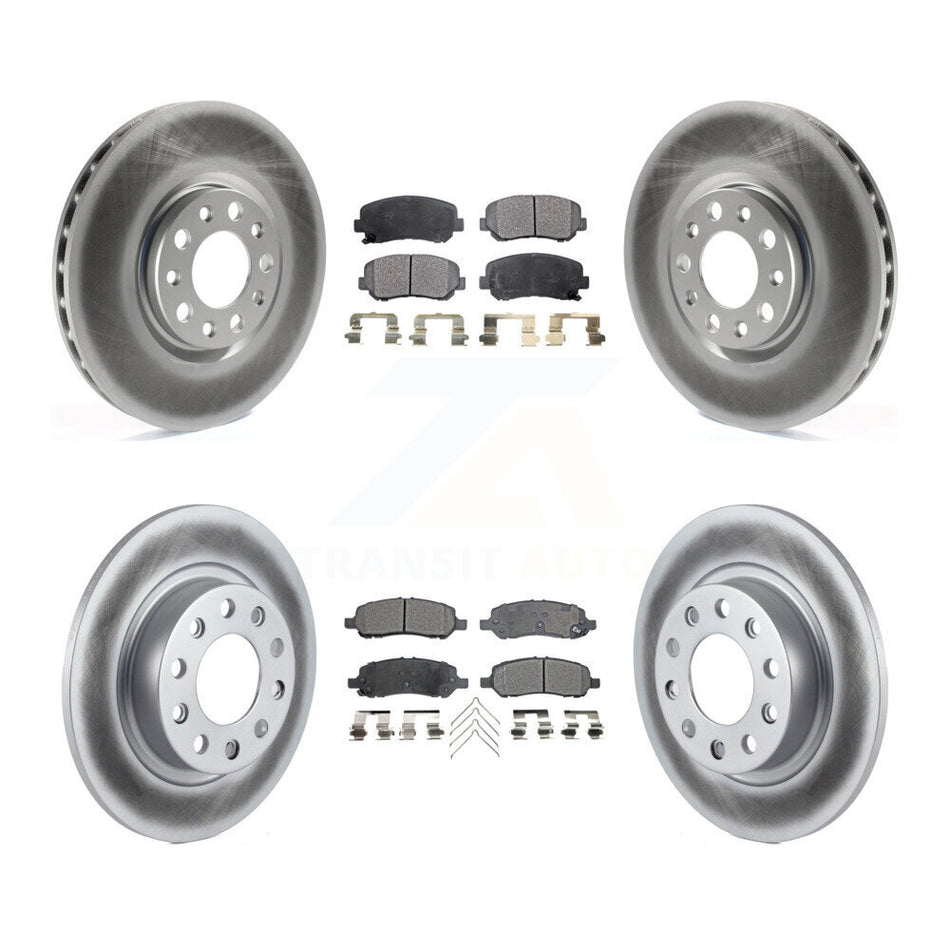 Front Rear Coated Disc Brake Rotors And Ceramic Pads Kit For 2013-2016 Dodge Dart KGT-100797