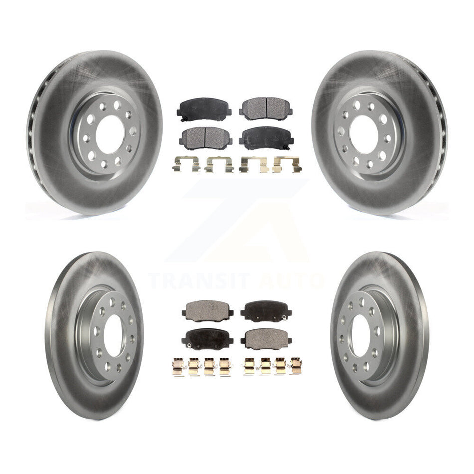 Front Rear Coated Disc Brake Rotors And Ceramic Pads Kit For Chrysler 200 KGT-100798