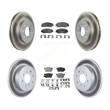Front Rear Coated Disc Brake Rotors And Ceramic Pads Kit For Honda Civic Acura EL KGT-100802