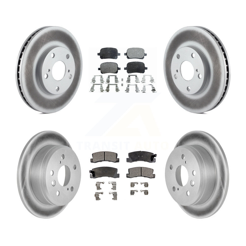 Front Rear Coated Disc Brake Rotors & Ceramic Pad Kit For Toyota Camry Solara Lexus ES300 KGT-100804