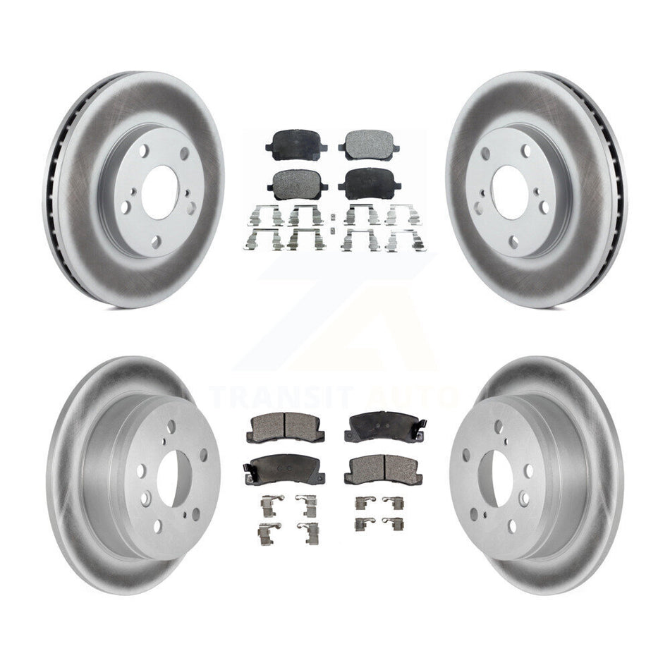 Front Rear Coated Disc Brake Rotors & Ceramic Pad Kit For Toyota Camry Solara Lexus ES300 KGT-100804