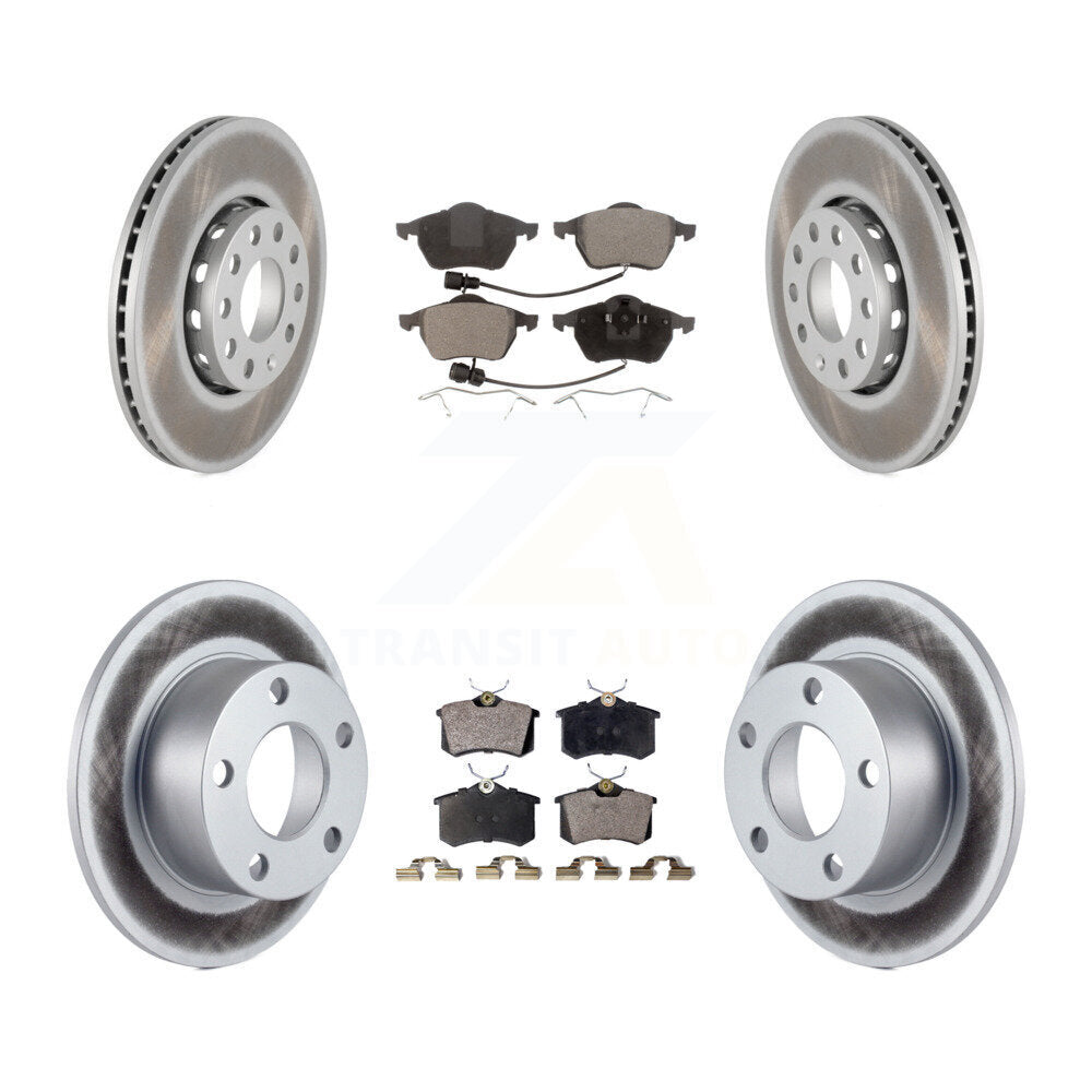 Front Rear Coated Disc Brake Rotors And Ceramic Pads Kit For 1998-1999 Audi A6 KGT-100812