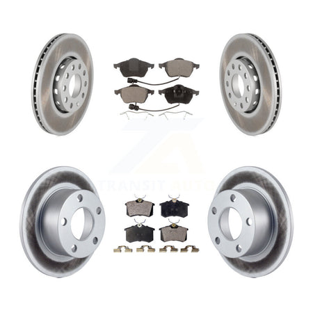 Front Rear Coated Disc Brake Rotors And Ceramic Pads Kit For 1998-1999 Audi A6 KGT-100812