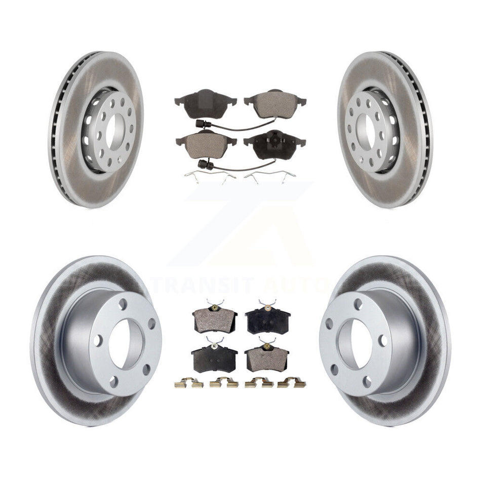 Front Rear Coated Disc Brake Rotors And Ceramic Pads Kit For 1998-1999 Audi A6 KGT-100812