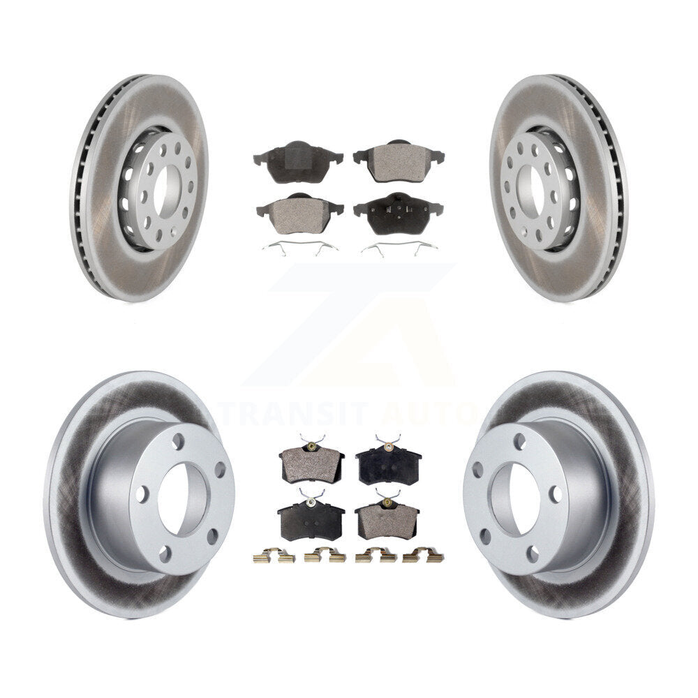 Front Rear Coated Disc Brake Rotors And Ceramic Pads Kit For Volkswagen Passat Audi A6 KGT-100813