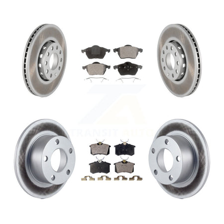 Front Rear Coated Disc Brake Rotors And Ceramic Pads Kit For Volkswagen Passat Audi A6 KGT-100813