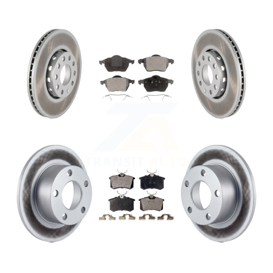 Front Rear Coated Disc Brake Rotors And Ceramic Pads Kit For Volkswagen Passat Audi A6 KGT-100813