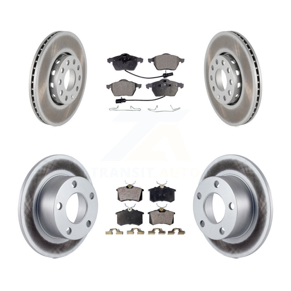 Front Rear Coated Disc Brake Rotors And Ceramic Pads Kit For Volkswagen Passat Audi A6 KGT-100818