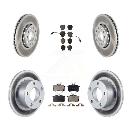 Front Rear Coated Disc Brake Rotors And Ceramic Pads Kit For 2002 Volkswagen Passat FWD KGT-100823