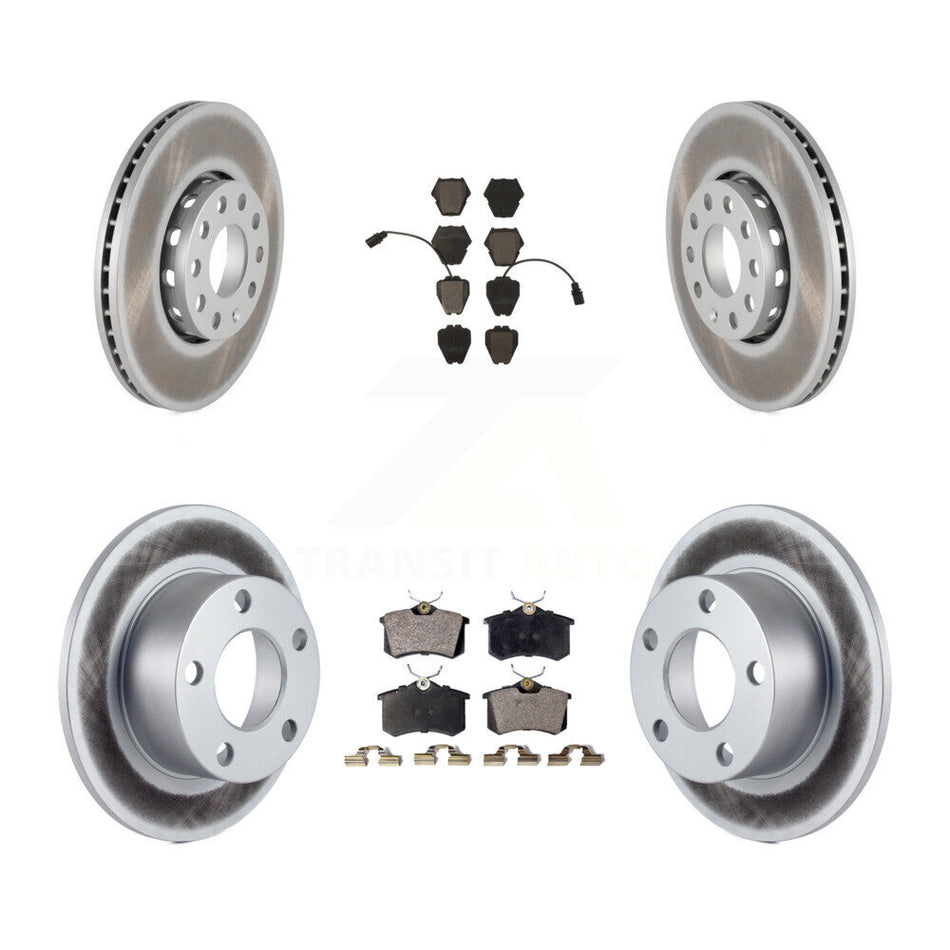 Front Rear Coated Disc Brake Rotors And Ceramic Pads Kit For 2002 Volkswagen Passat FWD KGT-100823