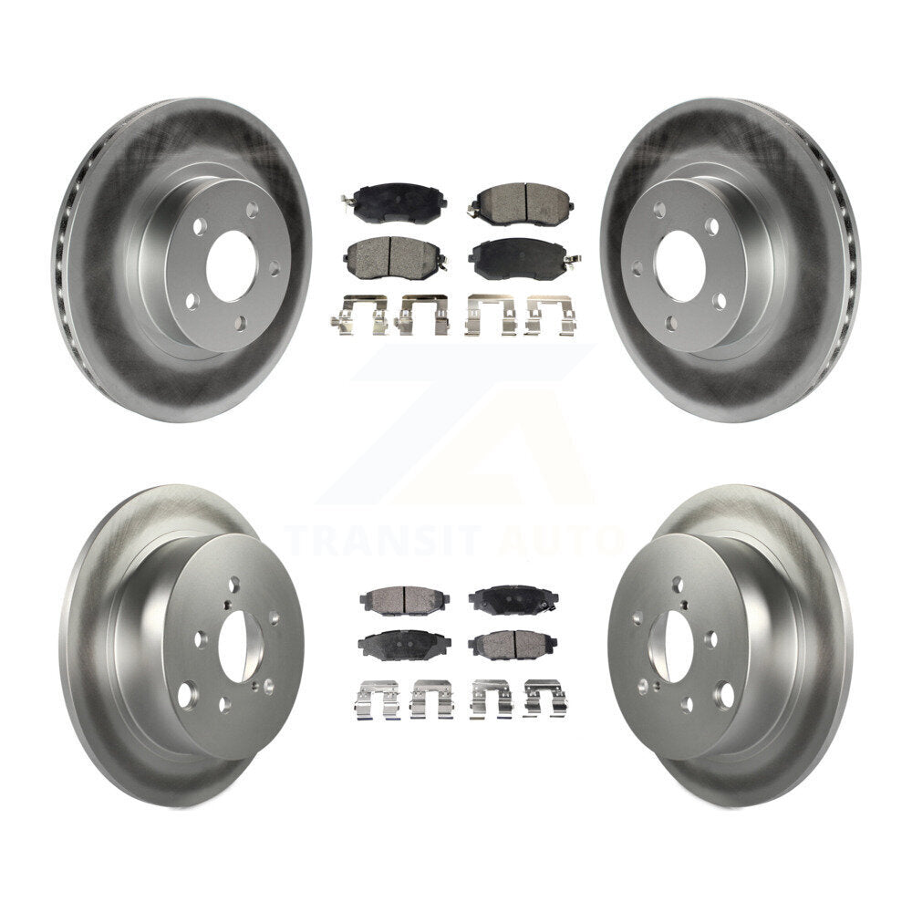 Front Rear Coated Disc Brake Rotors And Ceramic Pads Kit For Subaru Impreza KGT-100826