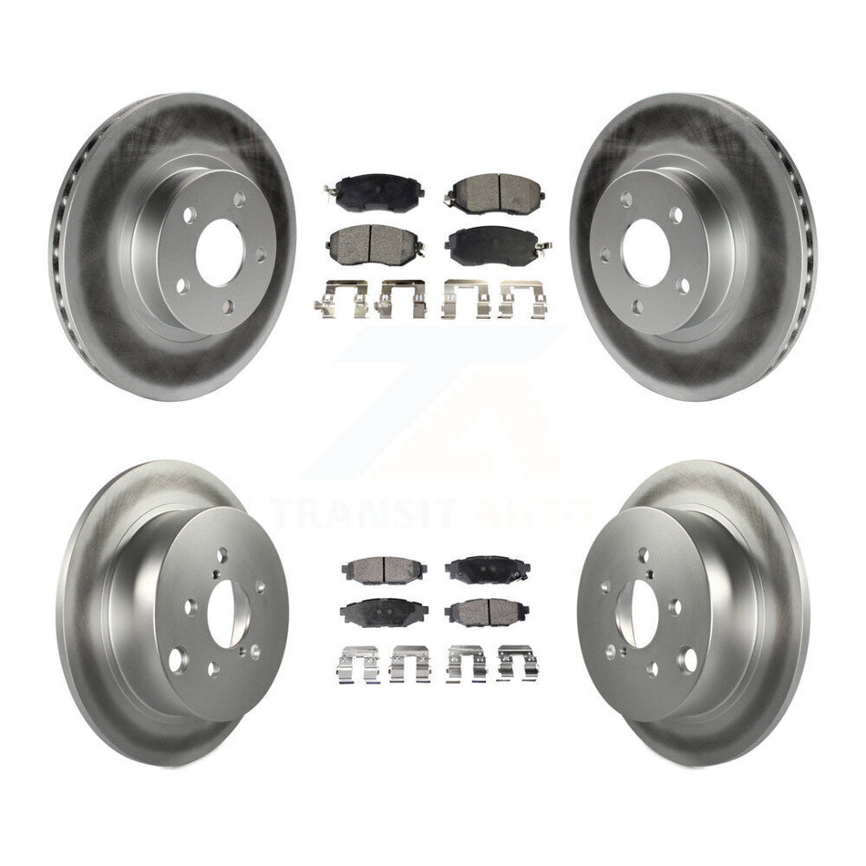 Front Rear Coated Disc Brake Rotors And Ceramic Pads Kit For Subaru Impreza KGT-100826