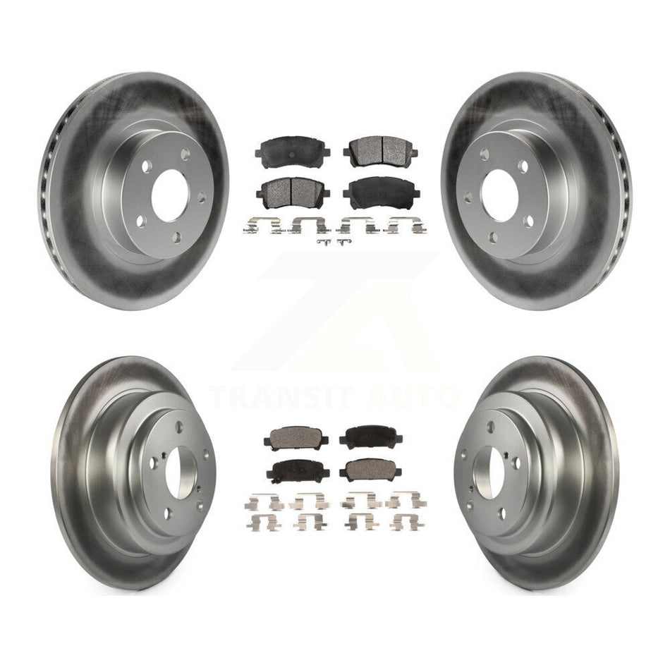 Front Rear Coated Disc Brake Rotors And Ceramic Pads Kit For Subaru Forester Impreza KGT-100828