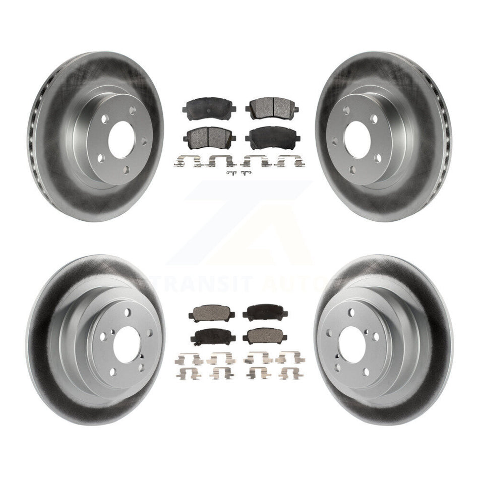 Front Rear Coated Disc Brake Rotors And Ceramic Pads Kit For Subaru Legacy Outback KGT-100829
