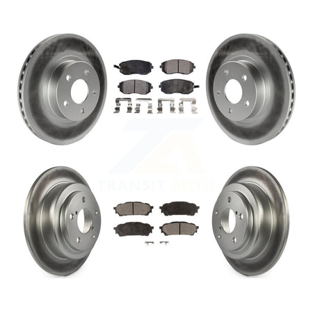 Front Rear Coated Disc Brake Rotors And Ceramic Pads Kit For Subaru Impreza Saab 9-2X KGT-100830
