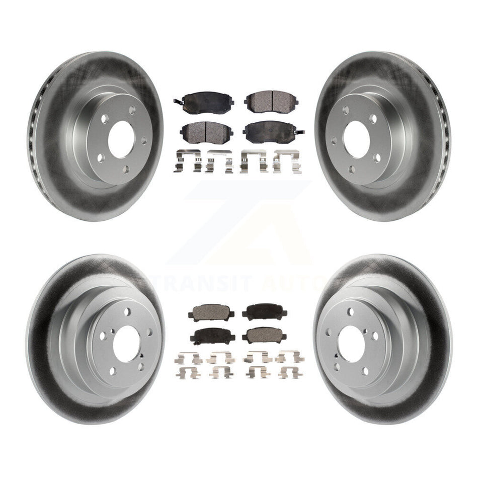 Front Rear Coated Disc Brake Rotors And Ceramic Pads Kit For Subaru Legacy KGT-100832