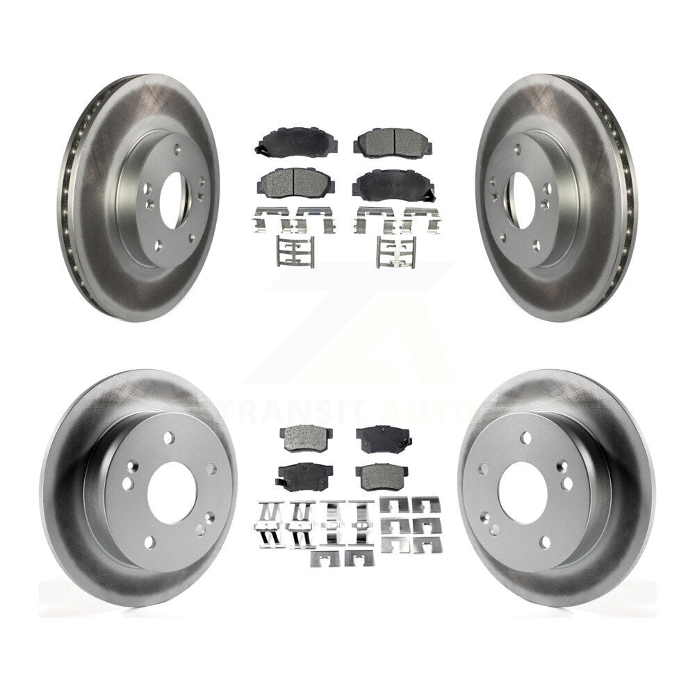 Front Rear Coated Disc Brake Rotors And Ceramic Pads Kit For 1998-2002 Honda Accord 3.0L KGT-100838