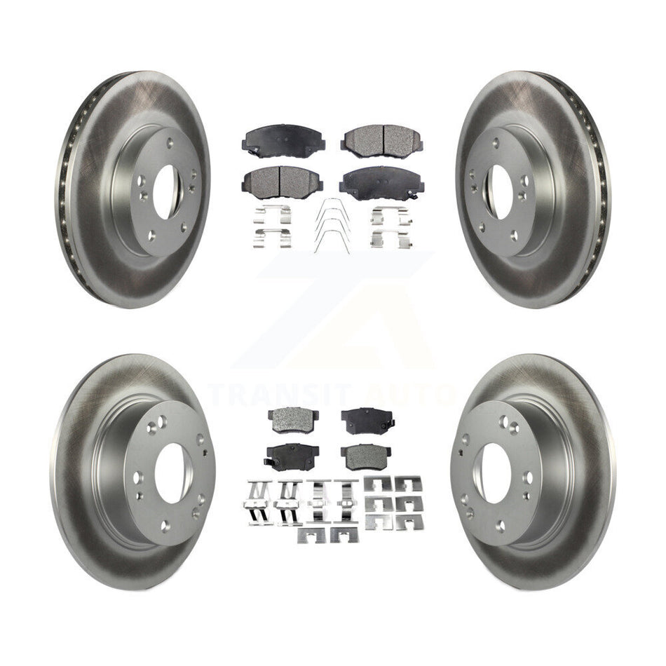 Front Rear Coated Disc Brake Rotors And Ceramic Pads Kit For Honda Accord KGT-100840