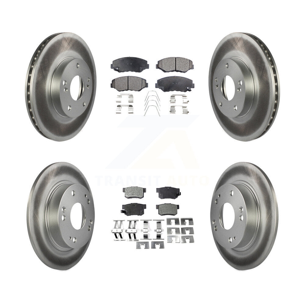 Front Rear Coated Disc Brake Rotors And Ceramic Pads Kit For Honda Civic Acura ILX KGT-100842