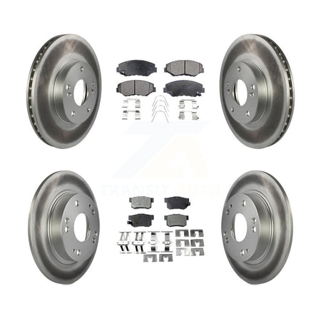 Front Rear Coated Disc Brake Rotors And Ceramic Pads Kit For Honda Civic Acura ILX KGT-100842