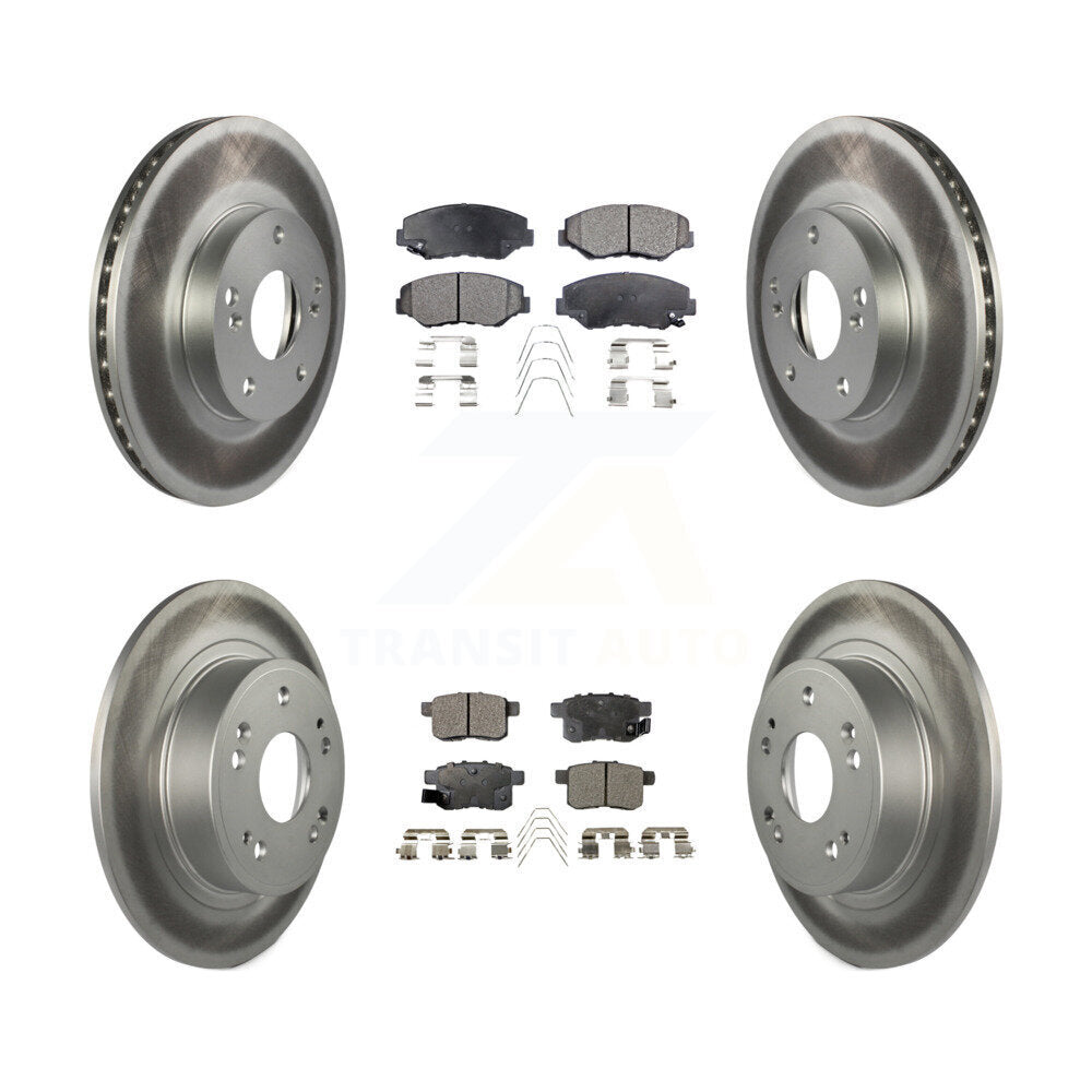Front Rear Coated Disc Brake Rotors And Ceramic Pads Kit For Honda Accord KGT-100843