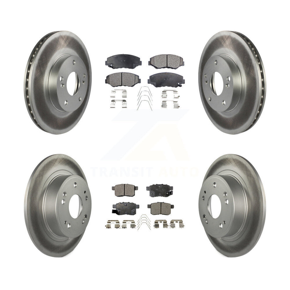 Front Rear Coated Disc Brake Rotors And Ceramic Pads Kit For Honda Accord KGT-100843