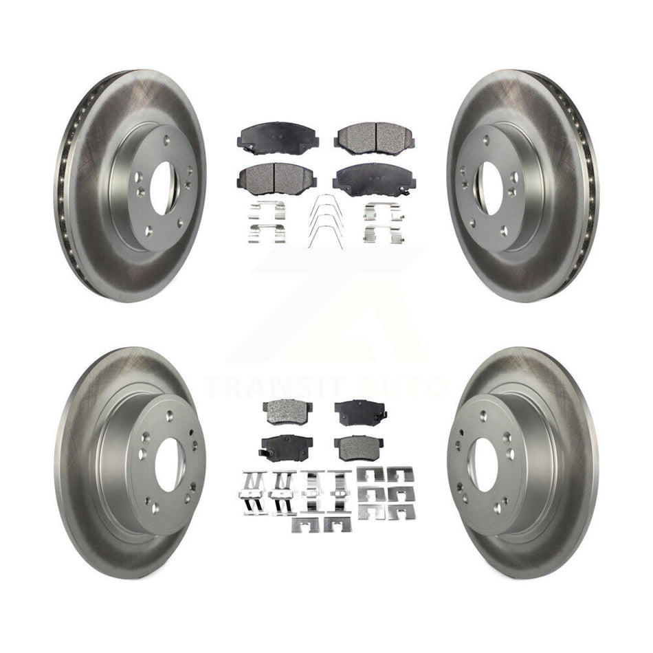 Front Rear Coated Disc Brake Rotors And Ceramic Pads Kit For Honda Accord KGT-100844