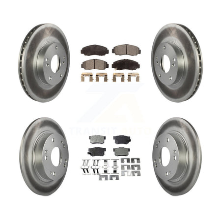 Front Rear Coated Disc Brake Rotors And Ceramic Pads Kit For Acura CSX KGT-100846