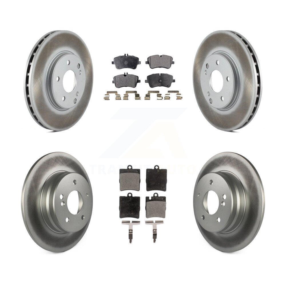 Front Rear Coated Brake Rotor & Ceramic Pad Kit For Mercedes-Benz C280 C240 CLK350 CLK320 KGT-100849
