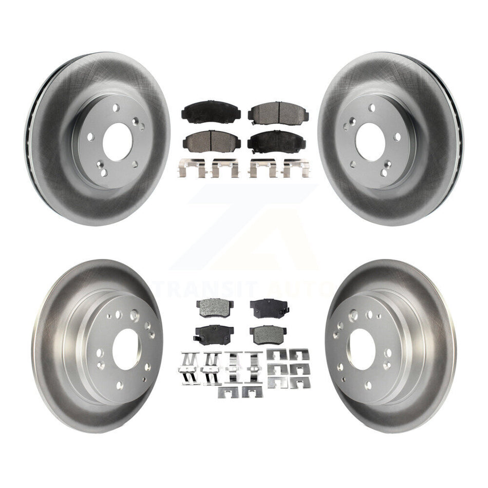 Front Rear Coated Disc Brake Rotors And Ceramic Pads Kit For Acura TL KGT-100856