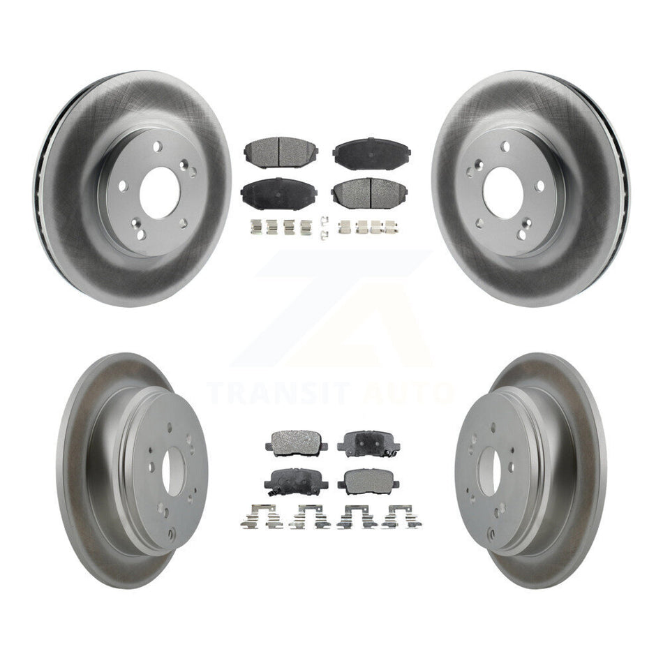 Front Rear Coated Disc Brake Rotors And Ceramic Pads Kit For 2002-2004 Honda Odyssey KGT-100859