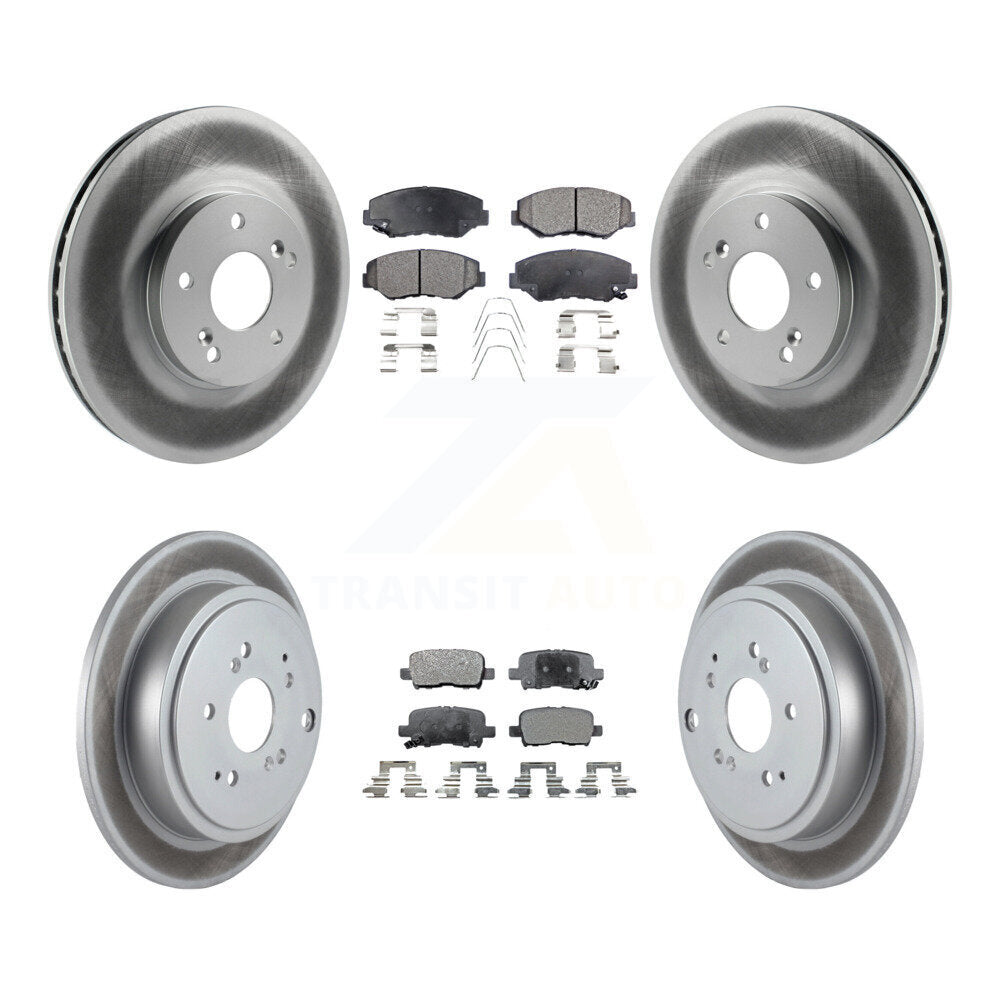 Front Rear Coated Disc Brake Rotors And Ceramic Pads Kit For 2003-2008 Honda Pilot KGT-100861