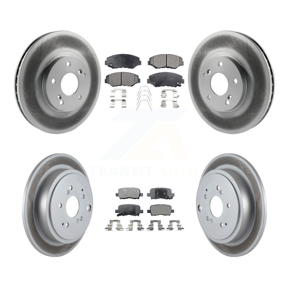Front Rear Coated Disc Brake Rotors And Ceramic Pads Kit For 2003-2008 Honda Pilot KGT-100861