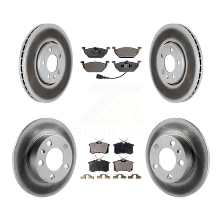 Front Rear Coated Disc Brake Rotor And Ceramic Pad Kit For 2000-2001 Volkswagen Golf 2.0L KGT-100863